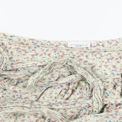 New Look  Womens Beige Floral  A-Line Skirt Size 32 in