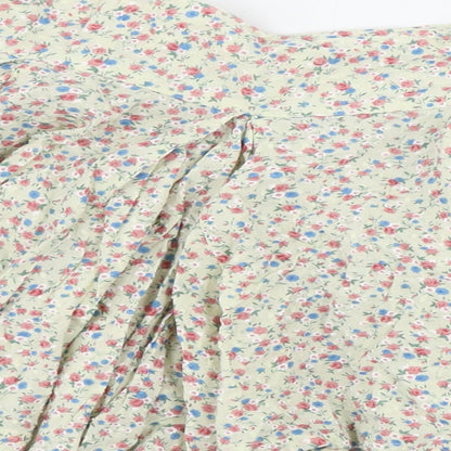 New Look  Womens Beige Floral  A-Line Skirt Size 32 in