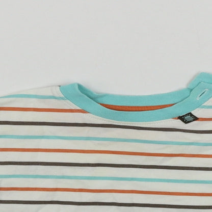 George  Boys Beige Striped  Basic T-Shirt Size 3-6 Months