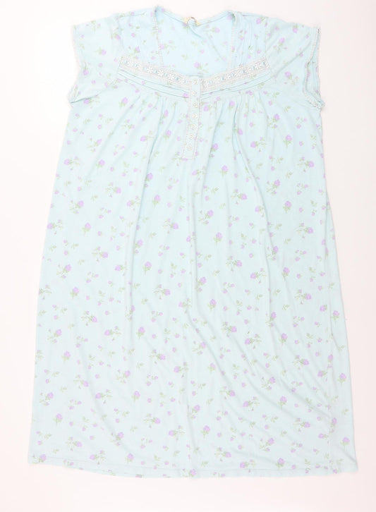Classic Womens Blue Floral  A-Line  Size 16