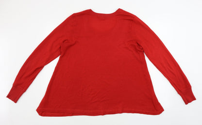 Womens UK Size 2XL H&M Red Pullover Jumper
