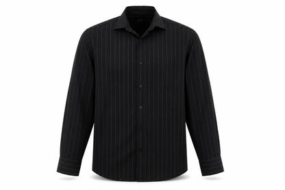 Cedarwood State Mens Black Striped Button-Up Size 15