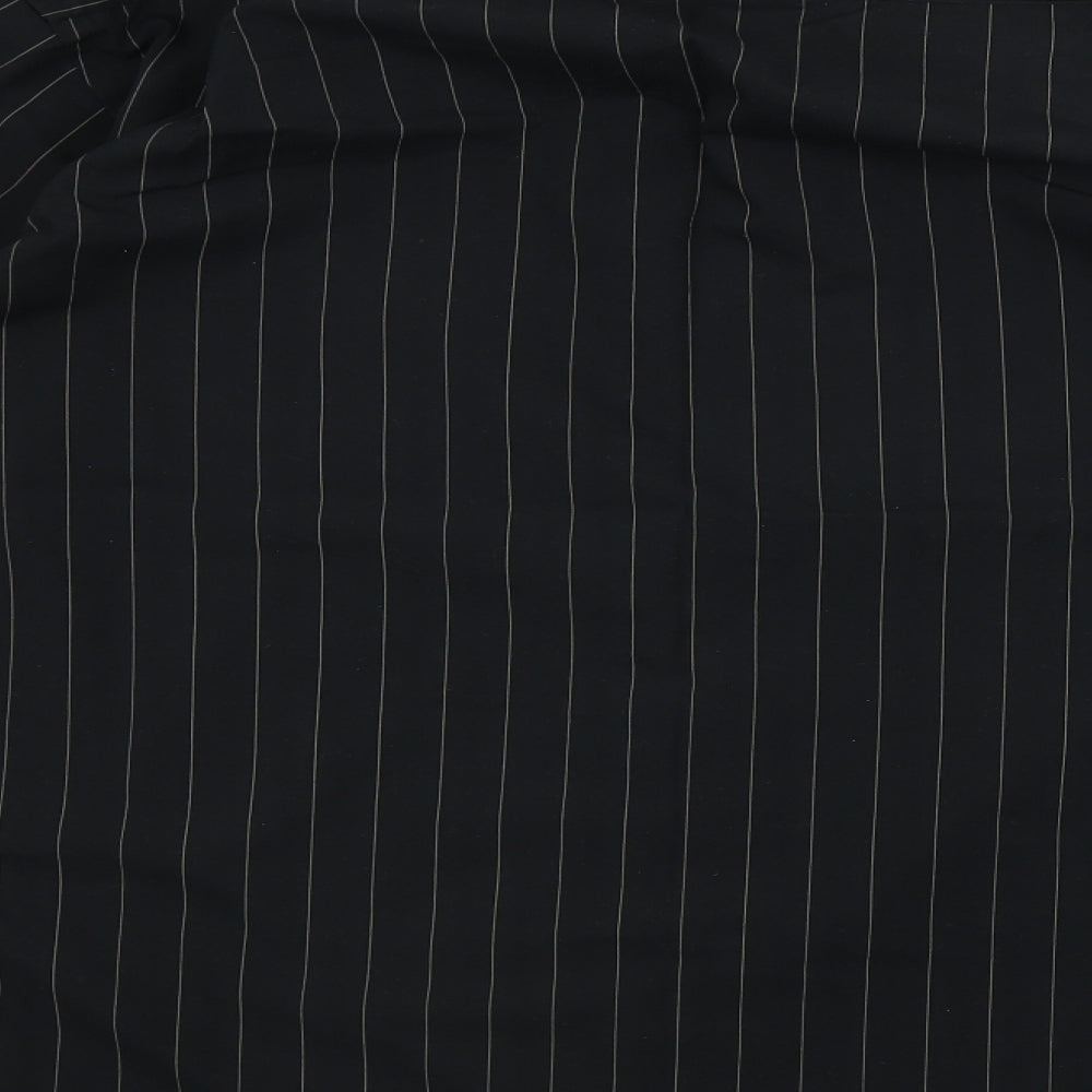 Mens UK Size 15 Cedar Wood State Black  Button-Up Long Sleeve Casual Shirt