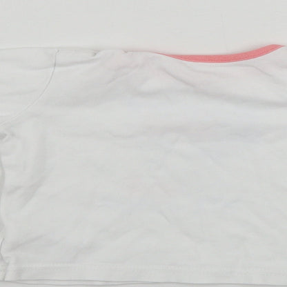 George  Girls White   Basic T-Shirt Size 12-18 Months  - Mickey mouse
