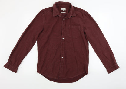 Mens UK Size M NEXT Brown  Button-Up Long Sleeve Casual Shirt