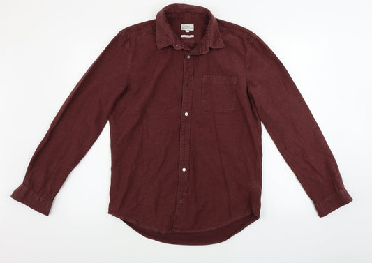 Mens UK Size M NEXT Brown  Button-Up Long Sleeve Casual Shirt