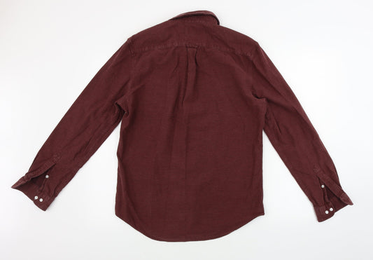 Mens UK Size M NEXT Brown  Button-Up Long Sleeve Casual Shirt
