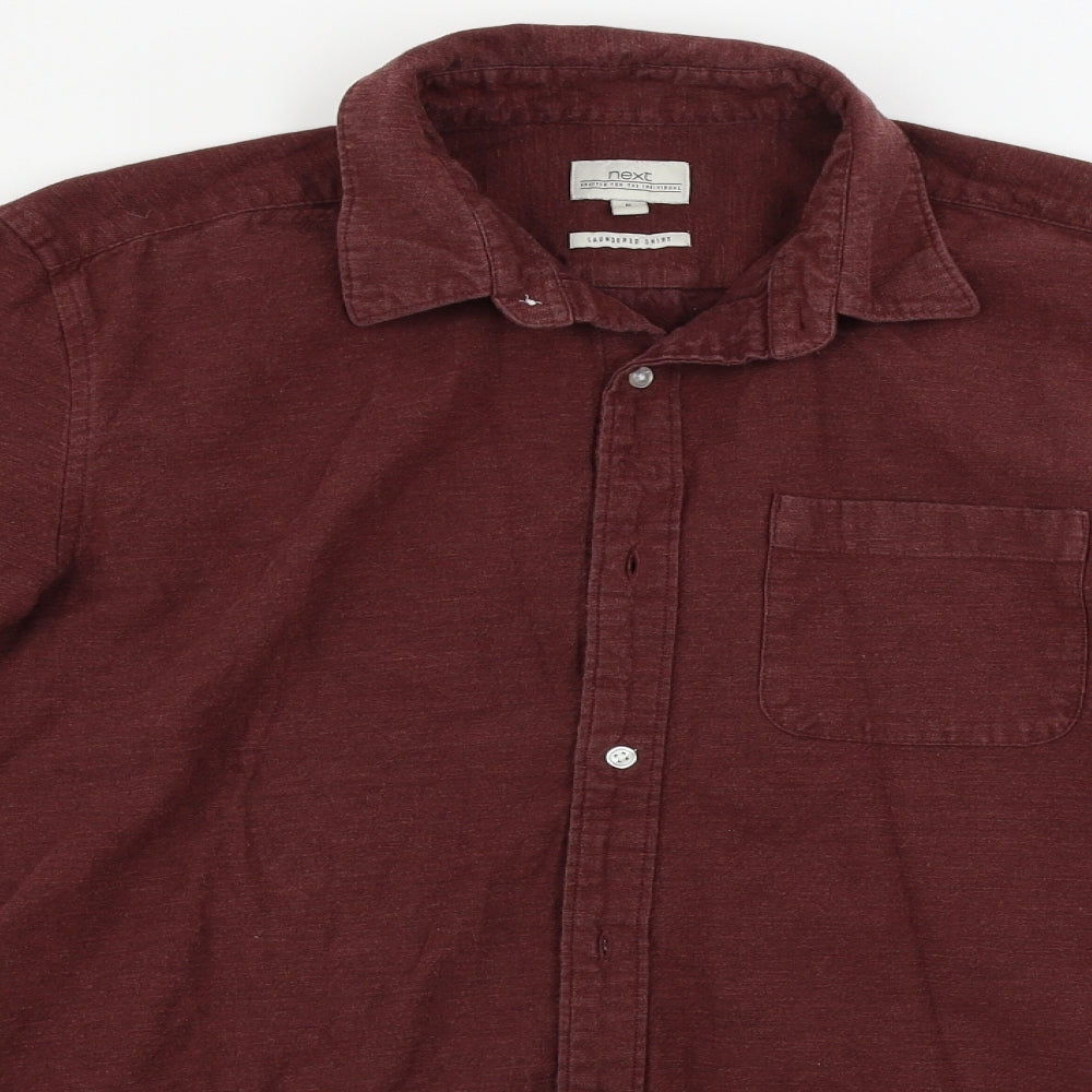 Mens UK Size M NEXT Brown  Button-Up Long Sleeve Casual Shirt