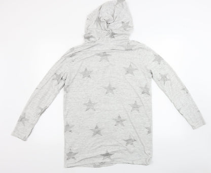 H&M  Girls Grey   Cardigan Jumper Size 14 Years  - Star pattern