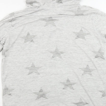 H&M  Girls Grey   Cardigan Jumper Size 14 Years  - Star pattern