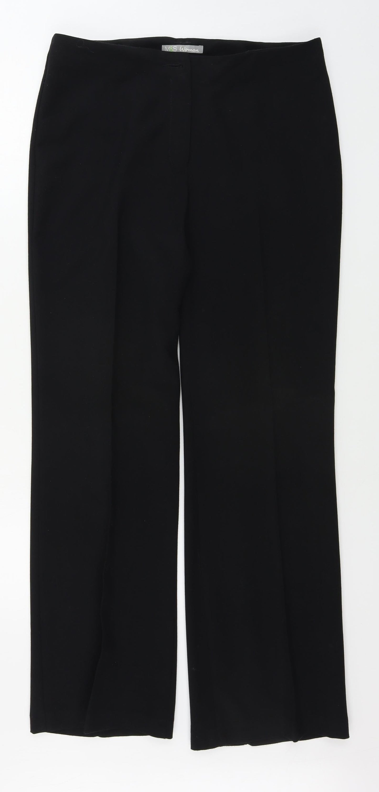 Womens UK Size 14 Marks and Spencer Regular Fit  Black Trousers
