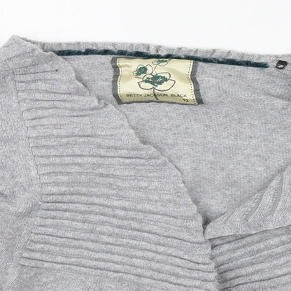 Womens UK Size 12 Debenhams Grey Cardigan Jumper
