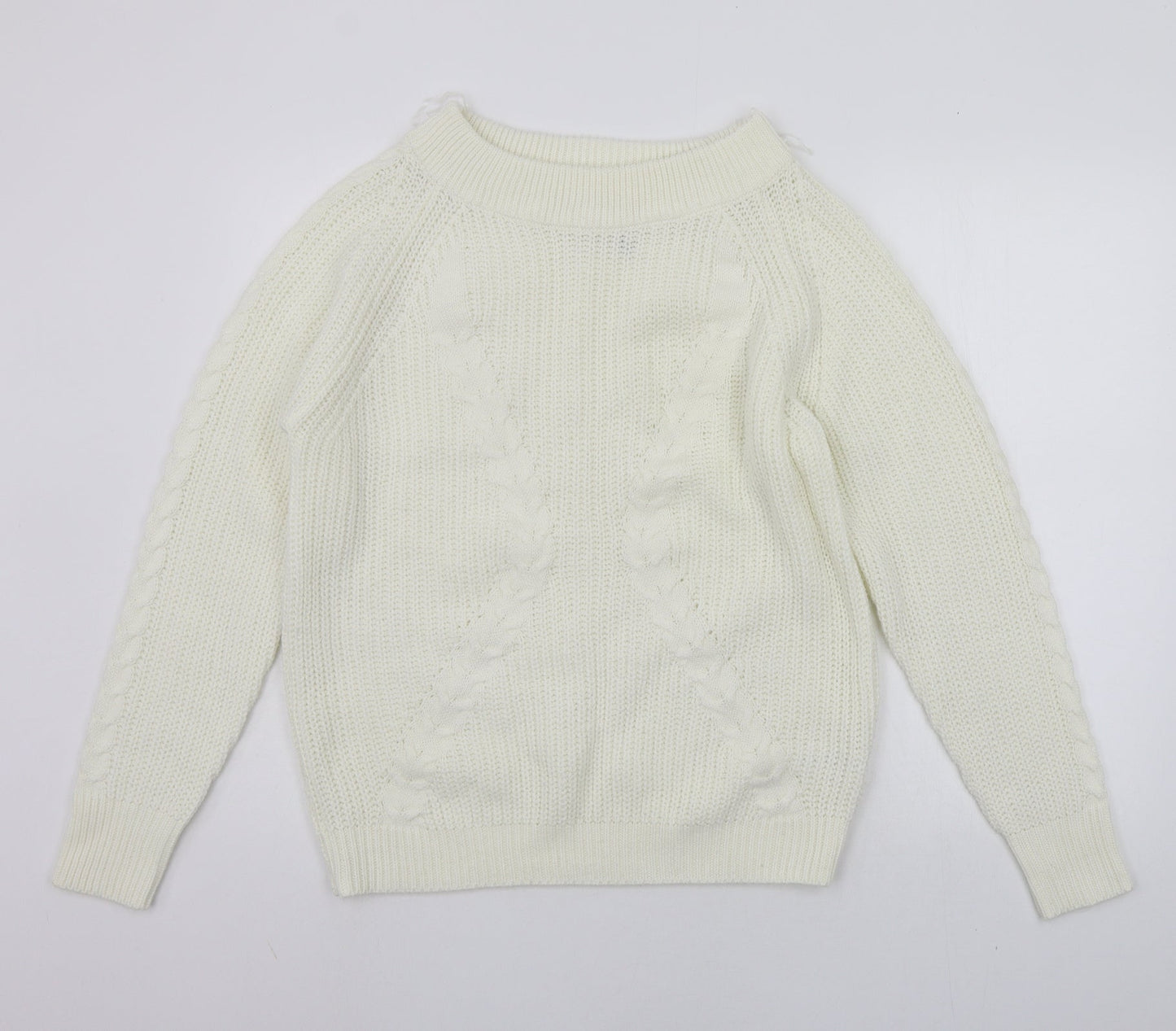 Boohoo Womens White   Pullover Jumper Size S