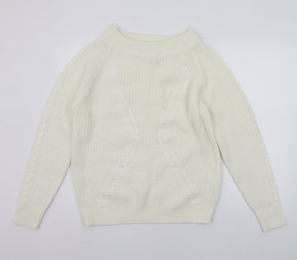 Boohoo Womens White   Pullover Jumper Size S