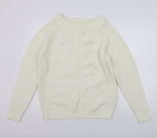 Boohoo Womens White   Pullover Jumper Size S