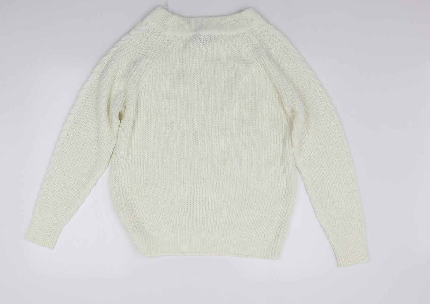 Boohoo Womens White   Pullover Jumper Size S