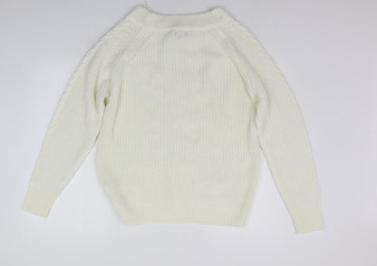 Boohoo Womens White   Pullover Jumper Size S