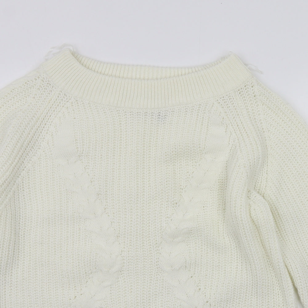 Boohoo Womens White   Pullover Jumper Size S