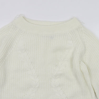 Boohoo Womens White   Pullover Jumper Size S