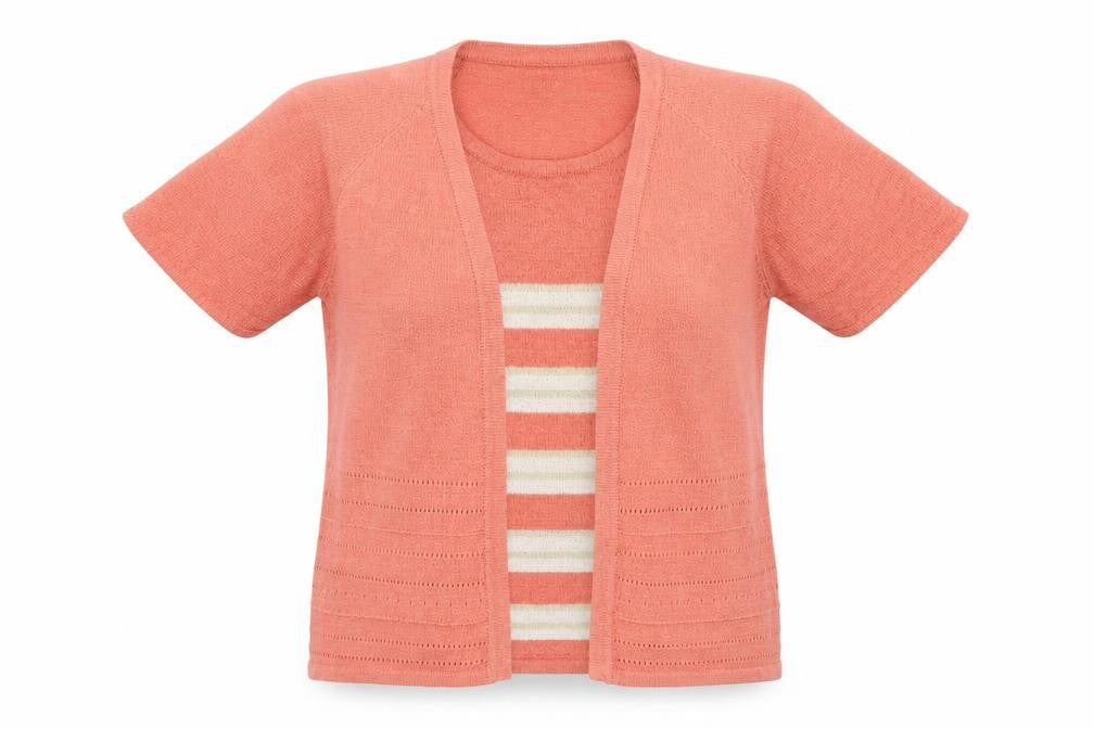 Bonmarché Womens Orange Striped Pullover Jumper Size XL