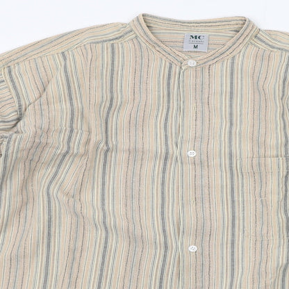 Mens UK Size M MC Casuals Beige  Button-Up Short Sleeve Casual Shirt