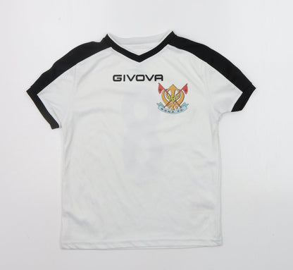 Givova Boys White   Basic T-Shirt Size XL