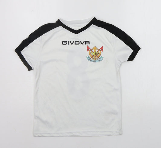 Givova Boys White   Basic T-Shirt Size XL
