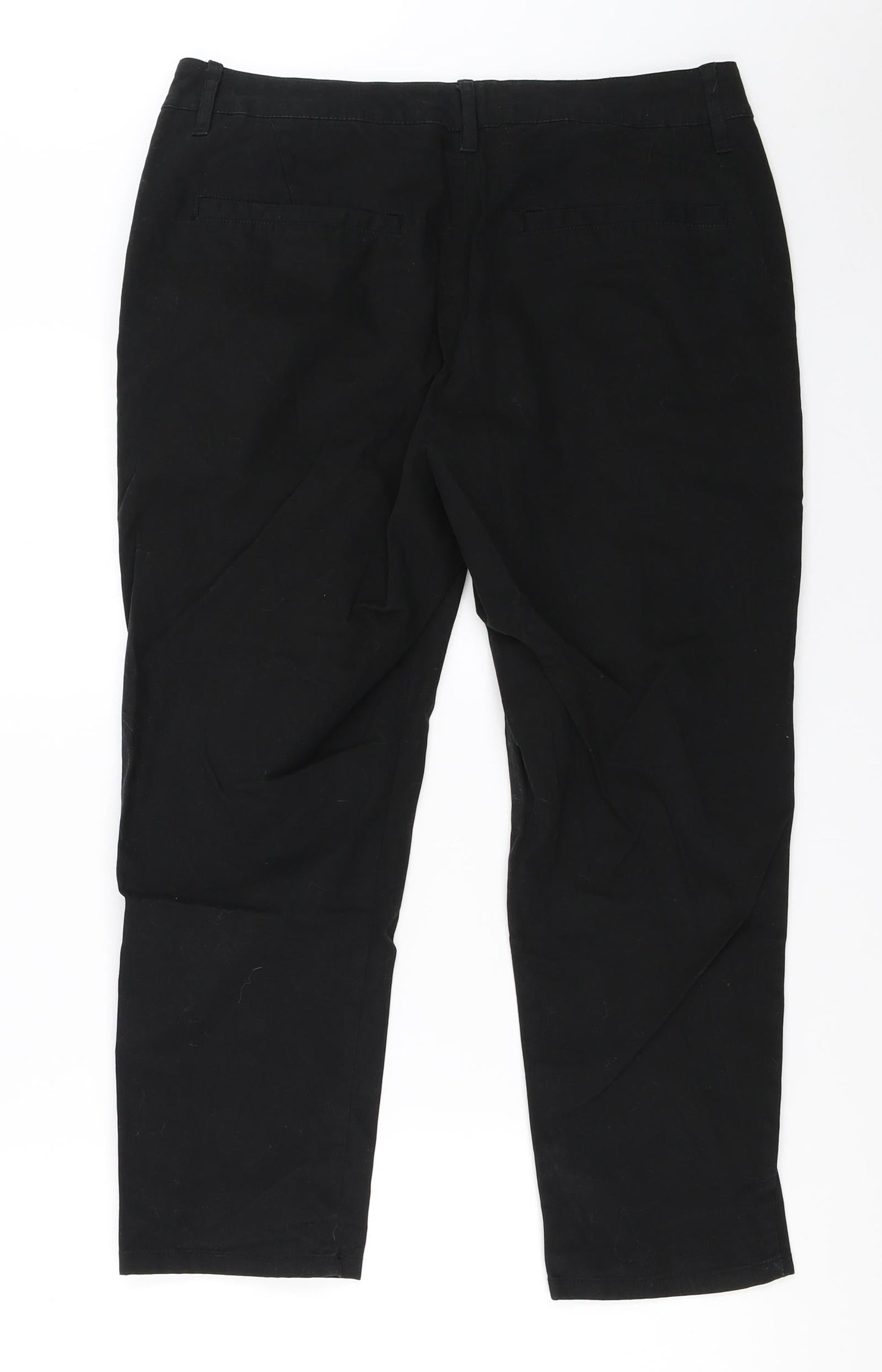 Womens UK Size 32 in ASOS Regular Fit Cropped Black Trousers