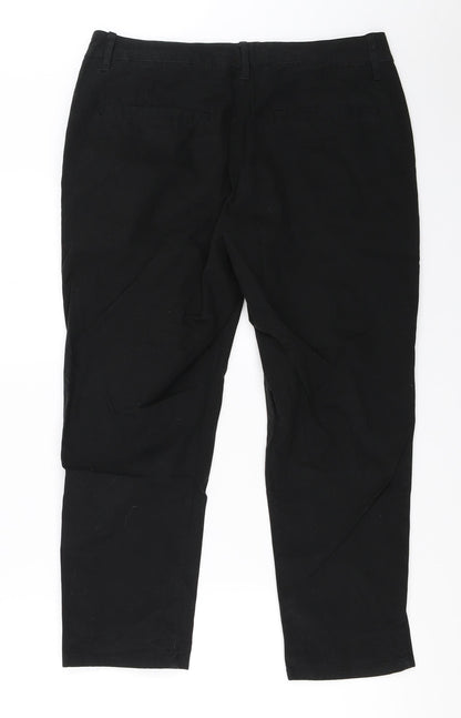 Womens UK Size 32 in ASOS Regular Fit Cropped Black Trousers