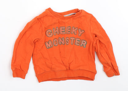 Mini Club Boys Orange   Pullover Sweatshirt Size 2-3 Years