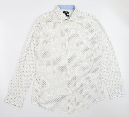F&F Mens White    Button-Up Size 16