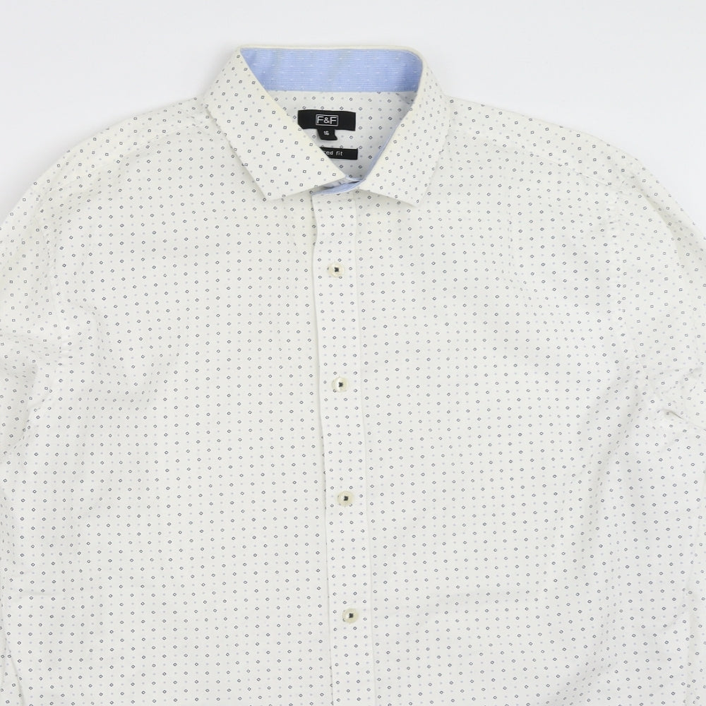 F&F Mens White    Button-Up Size 16