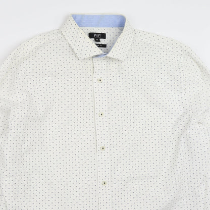 F&F Mens White    Button-Up Size 16