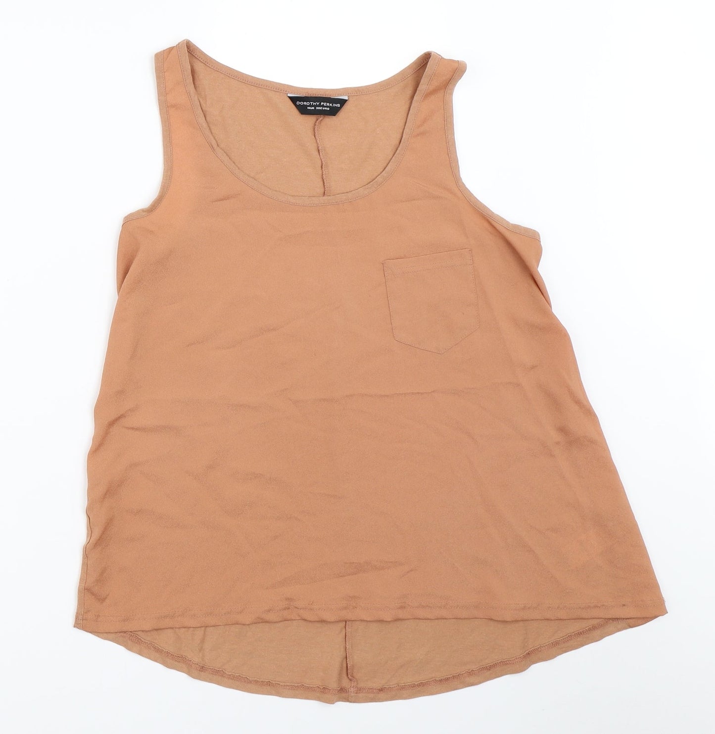 Womens UK Size 10 Dorothy Perkins Beige Basic Tank