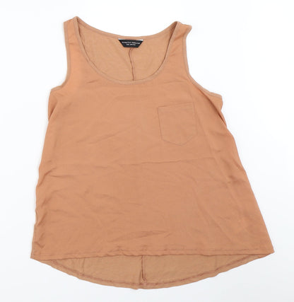 Womens UK Size 10 Dorothy Perkins Beige Basic Tank