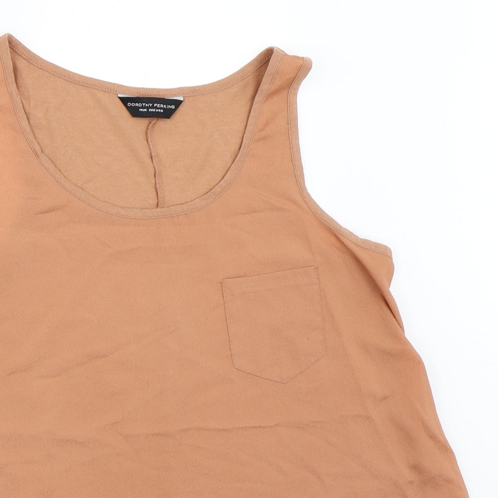 Womens UK Size 10 Dorothy Perkins Beige Basic Tank