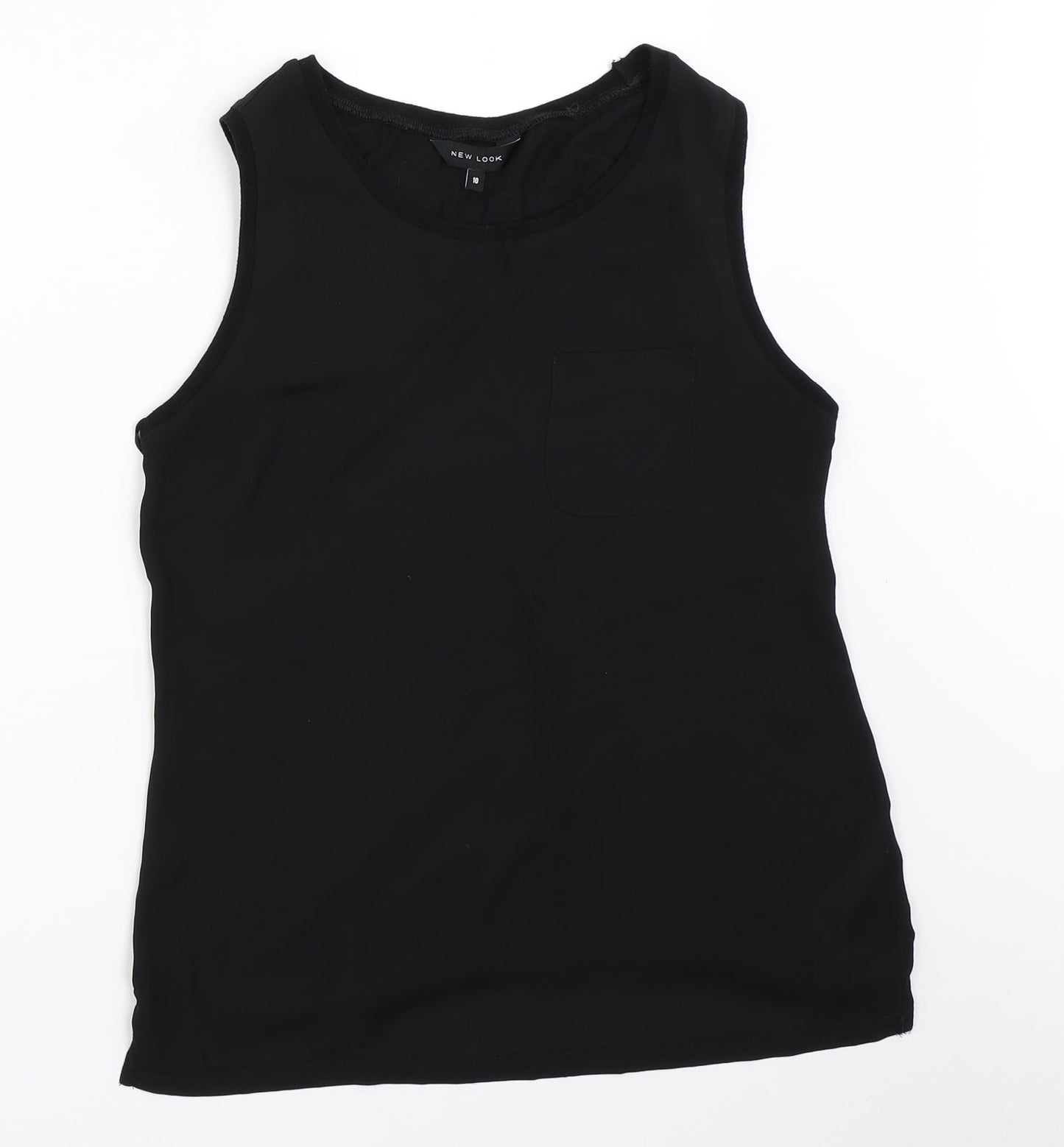 Womens UK Size 10 New Look Black Basic Blouse