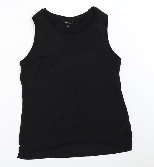 Womens UK Size 10 New Look Black Basic Blouse