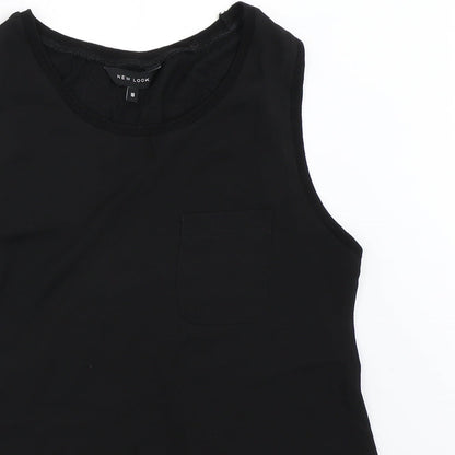 Womens UK Size 10 New Look Black Basic Blouse
