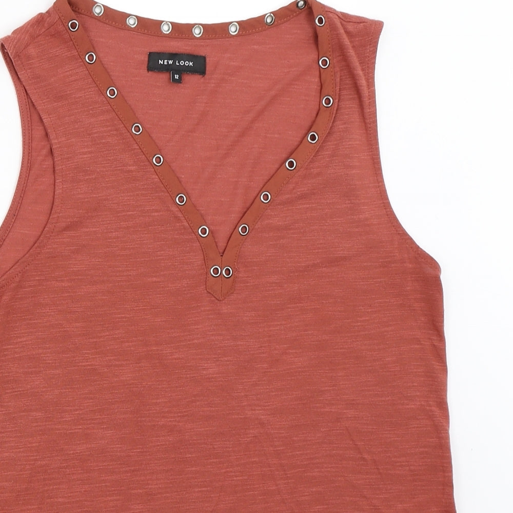 Womens UK Size 12 New Look Red Basic Tank