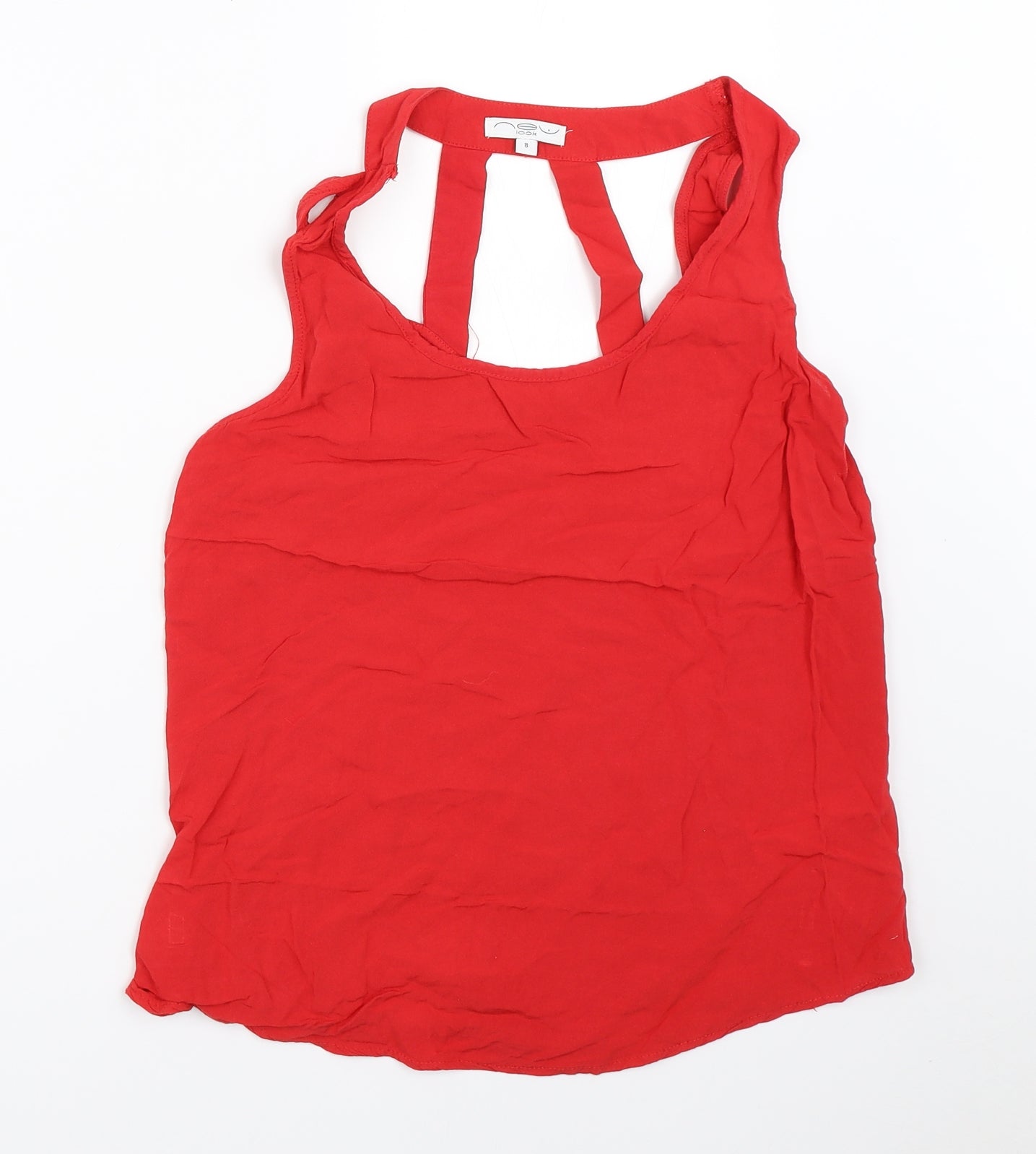 Womens UK Size 8 New Look Red Basic Blouse