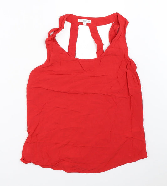 Womens UK Size 8 New Look Red Basic Blouse