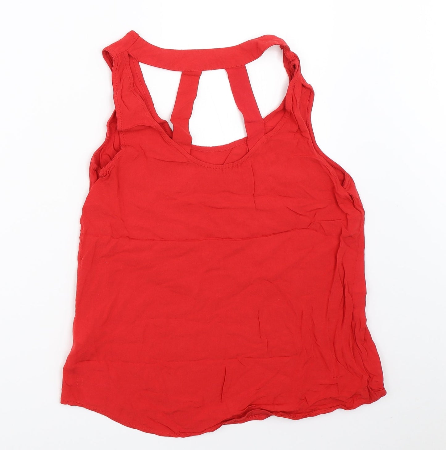 Womens UK Size 8 New Look Red Basic Blouse