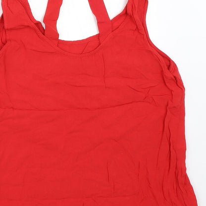 Womens UK Size 8 New Look Red Basic Blouse