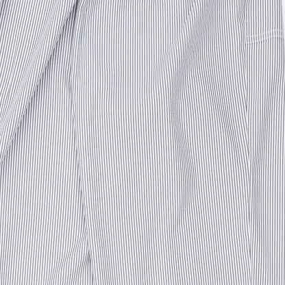 Classic Womens Blue Striped  Cropped Trousers Size 12 L21.5 in