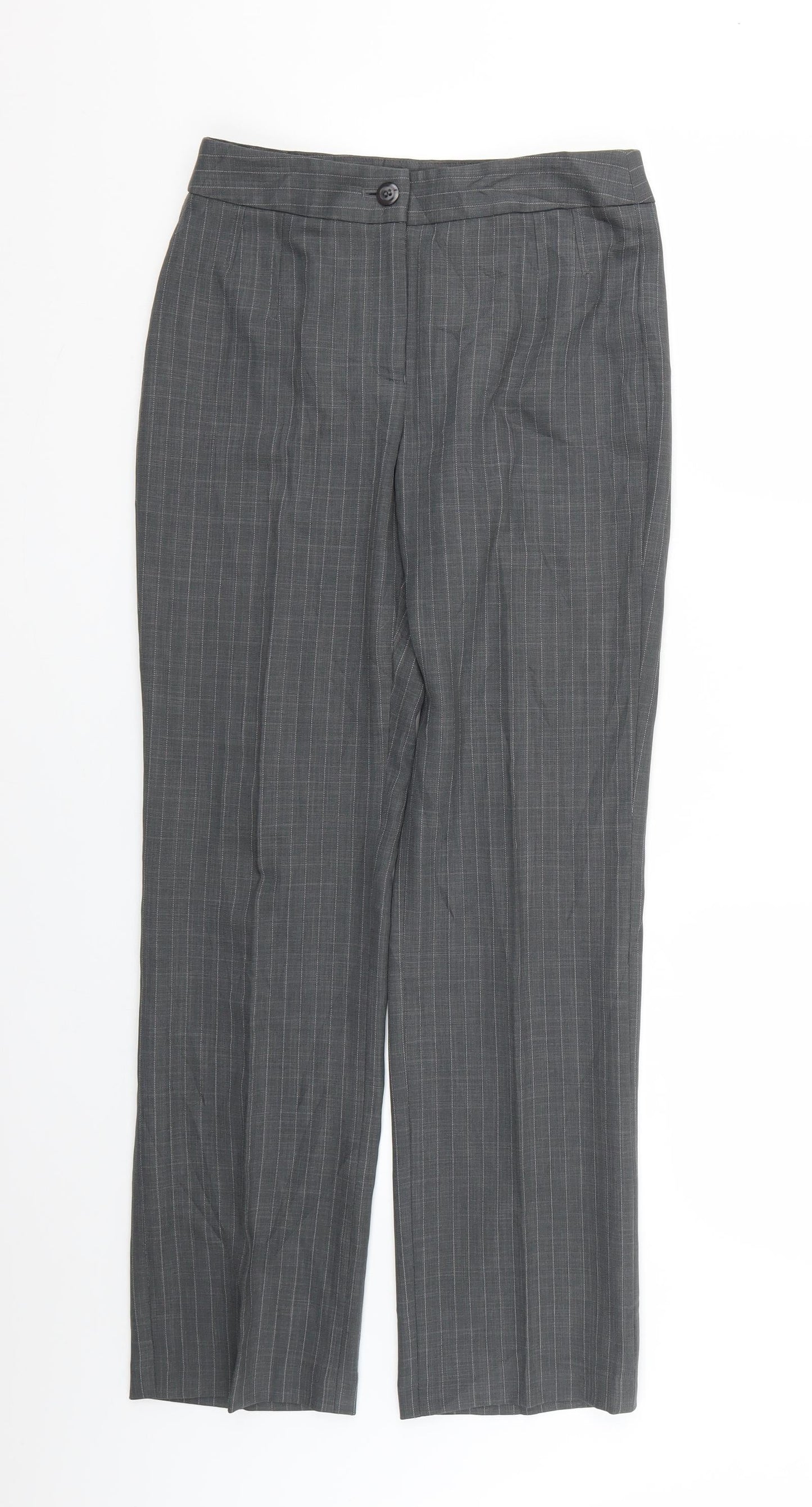 George Womens Grey Striped  Trousers  Size 6 L27 in