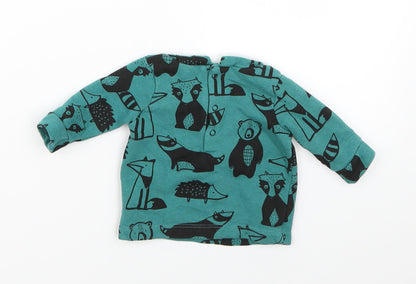 NEXT Baby Green Geometric  Pullover Jumper Size 0-3 Months