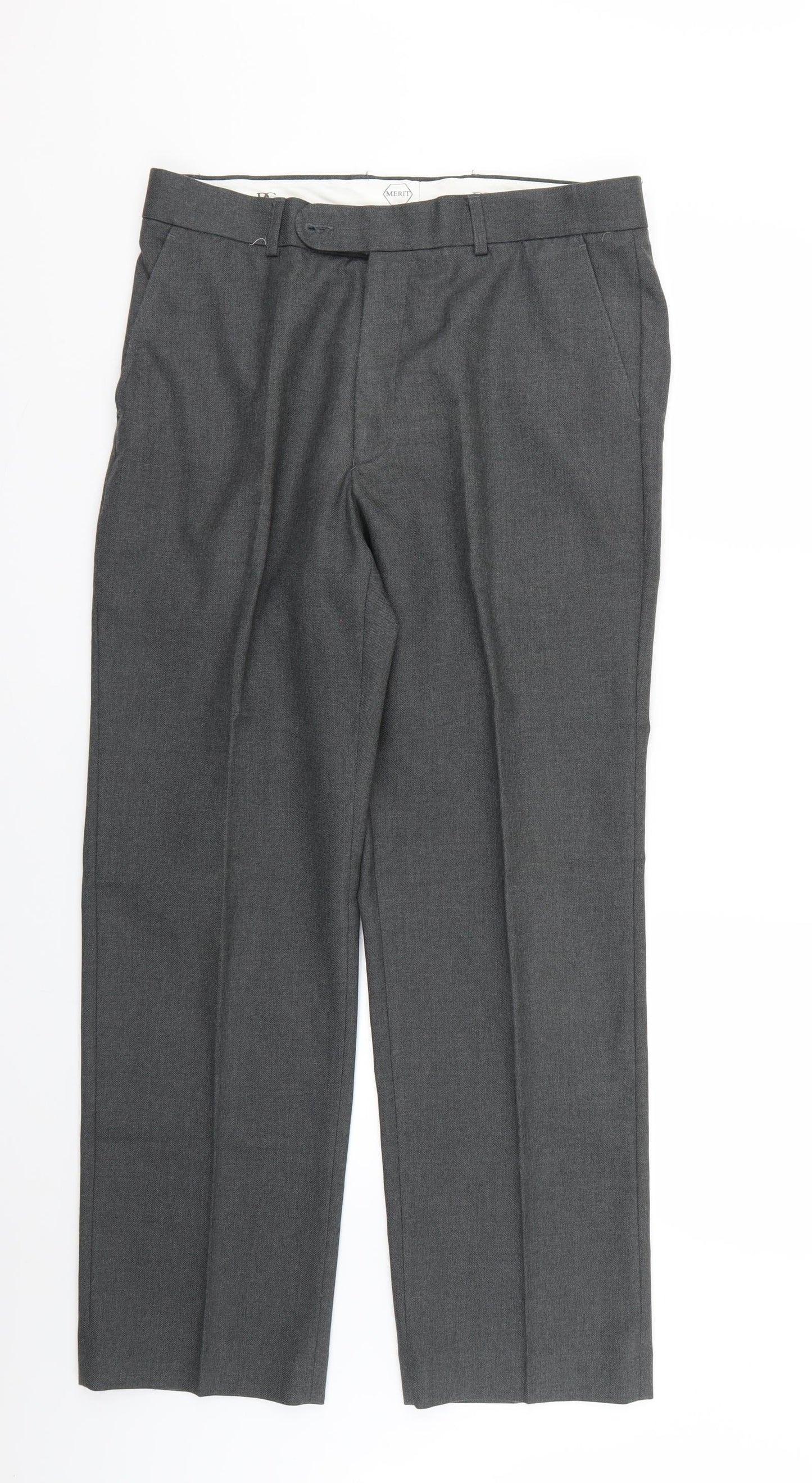 merit collection Mens Grey   Trousers  Size 34 L27 in