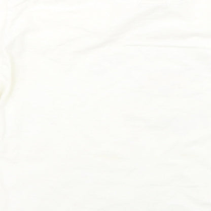 JERZEES Girls White Geometric  Basic T-Shirt Size 7-8 Years