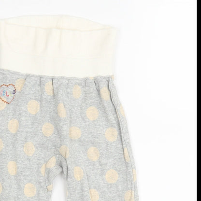 NEXT Girls Grey Polka Dot  Jogger Leggings Size 3-6 Months